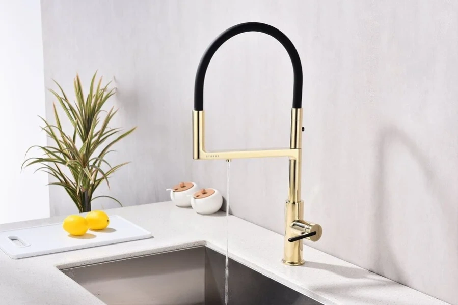 Смеситель для питьевой воды Paulmark Tornado золото, современные, hi-tech - фото 3
