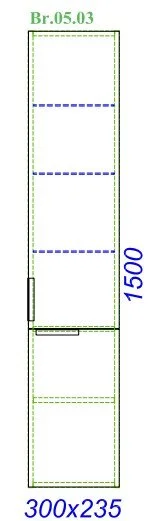 Шкаф-пенал подвесной Aqwella Бриг 30 см белый - фото 2