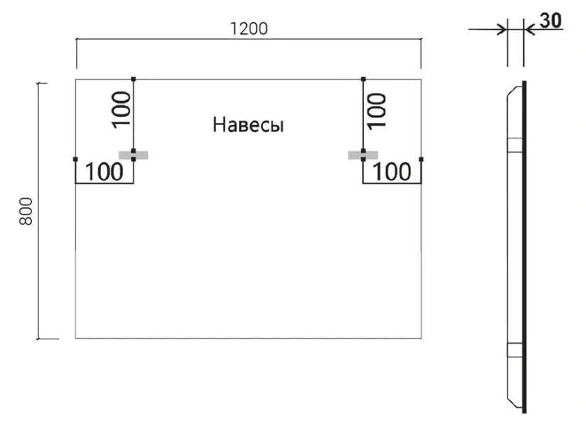 Зеркало с подсветкой Vincea 120 см без окантовки, без функции антизапотевания - фото 2