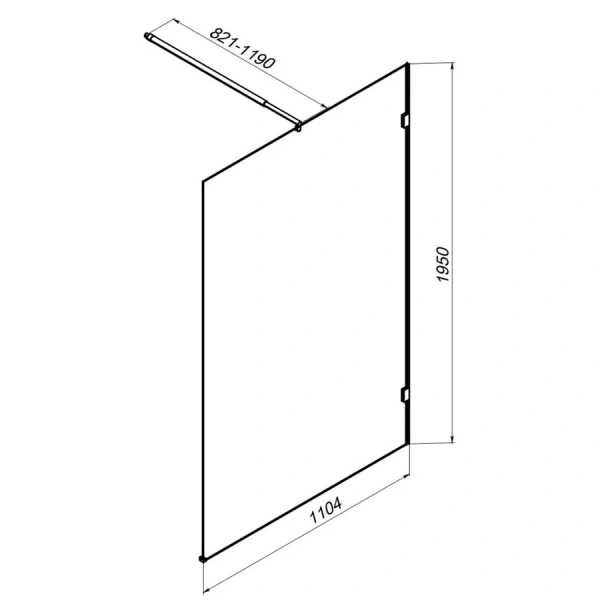 Душевая перегородка Am.Pm X-Joy 110 см профиль матовый хром, современные, hi-tech - фото 2