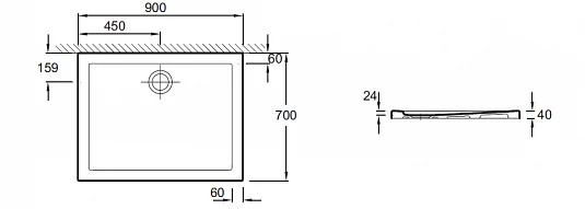 Душевой поддон Jacob Delafon Kyreo 90х70 см низкий - фото 2