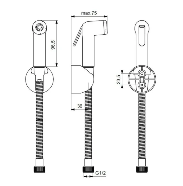 Гигиенический душ с держателем и шлангом Ideal Standard Idealspray хром - фото 2