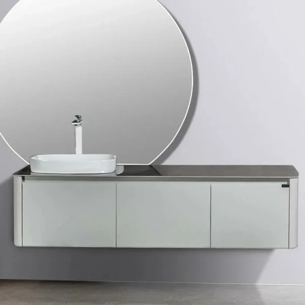 Тумба с раковиной подвесная Black&White Universe 915160 160 см серая