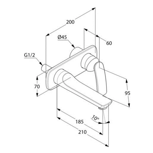 Смеситель для раковины Kludi Balance 52246 настенный - фото 3