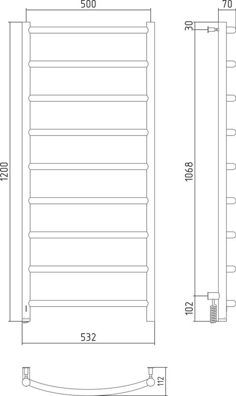 Полотенцесушитель электрический Сунержа Галант 4.0 50х120 см левый, белый матовый, лесенка, вертикальные - фото 4