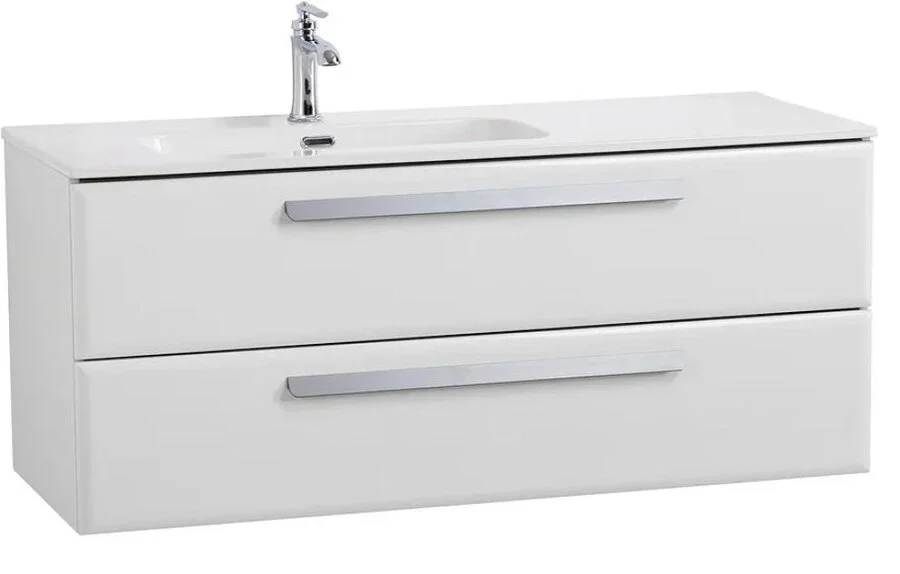 Тумба под раковину подвесная Cezares Eco 120 см Bianco Lucido, правосторонняя, подвесная, пристенная - фото 4