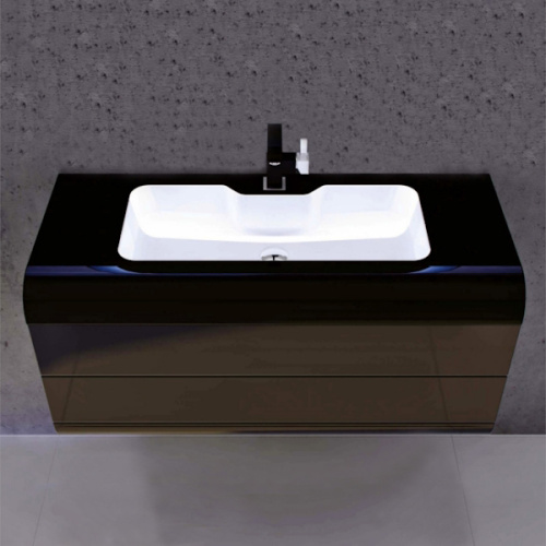 Мебель для ванной La Beaute YONNE 100, белая, черная - фото 7