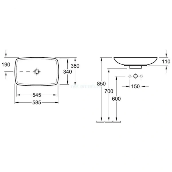 Схема, накладные (на столешницу), пристенные - фото 3