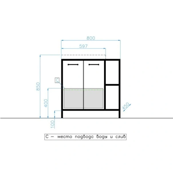 Тумба с раковиной напольная Style Line Лофт ЛС-000010019 80 см прямоугольная  - фото 2