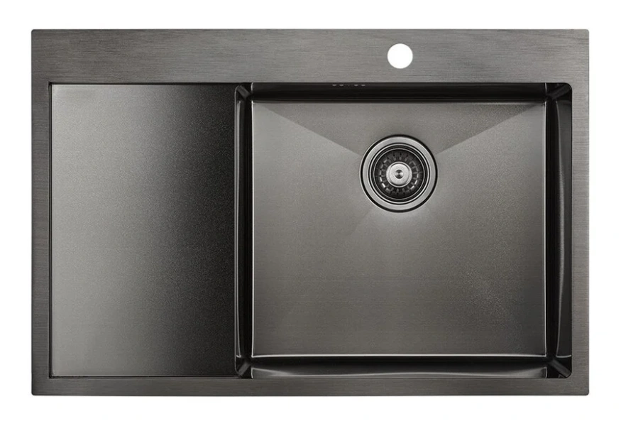 Мойка для кухни Paulmark Atlan 78 см вороненая сталь, левая, другие - фото 5
