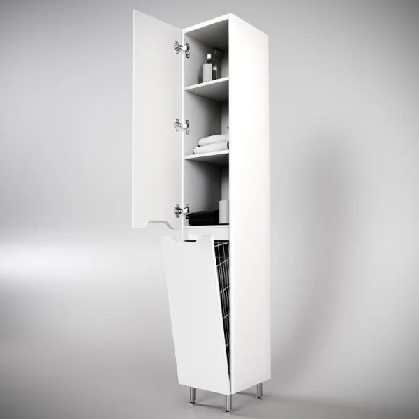 Шкаф-пенал Style Line Марелла Люкс Plus 30 см левый, белый глянец, подвесные, напольные - фото 6