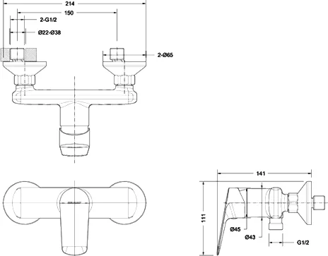 Смеситель для душа Bravat Rhein хром - фото 2