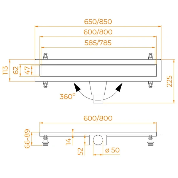 Душевой лоток RGW Drain Leo 60 см хром - фото 2