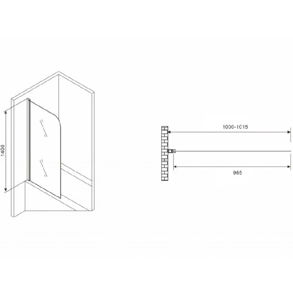 Шторка для ванны Abber Ewiges Wasser AG52100 100x140 см распашная - фото 2