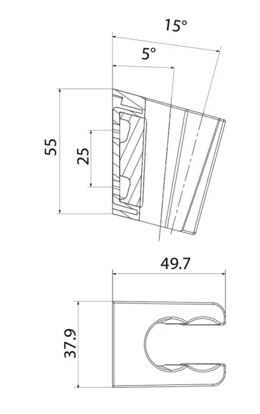 Держатель душевой лейки IDDIS Slide графит, нет в наличии - фото 2