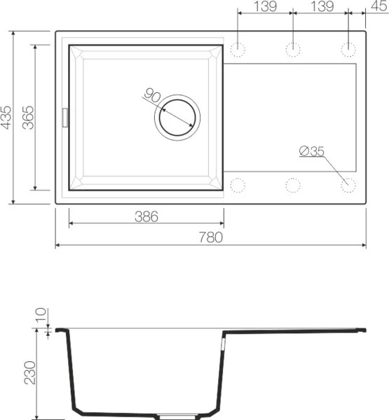 Мойка для кухни Omoikiri Sakaime 4993 78 см с крылом - фото 3