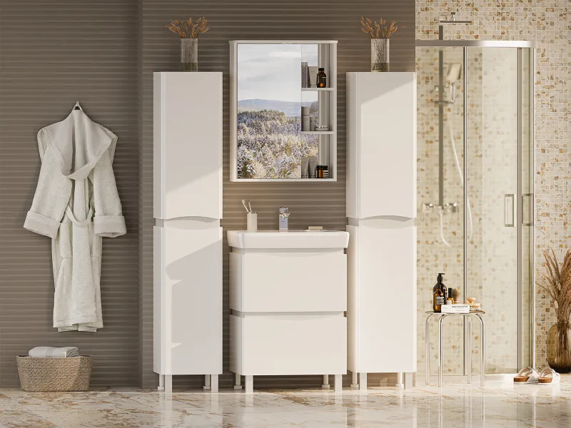 Шкаф-пенал для ванной Misty Венера П-Внр05035, напольные - фото 6