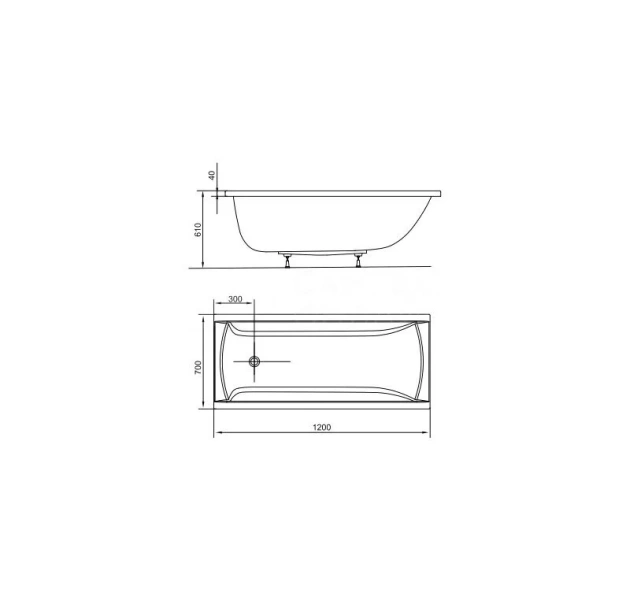 Ванна акриловая, цвет белый, Ravak Classic 120х70, 120 см - фото 6