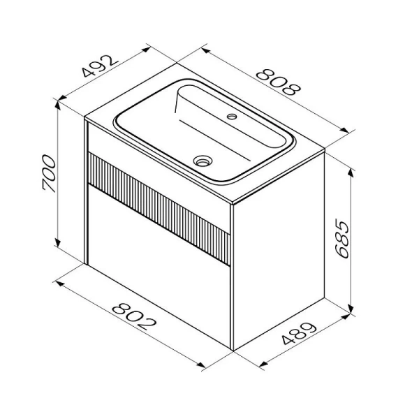 Тумба с раковиной подвесная Am.Pm Func M8FFUX0802WM 80 см с ящиками - фото 2