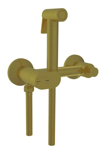 Гигиенический душ со смесителем RGW Shower Panels SP-216Gb золото Brush - фото 1