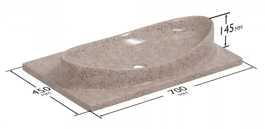 Раковина СанТа Вега 70 см речной песок, современные, hi-tech - фото 2