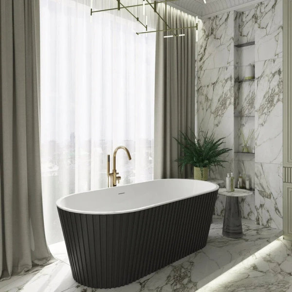 Ванна акриловая Corpa Nera Bonini CN130113, 170 х 80 см, черный матовый, 170 см - фото 9