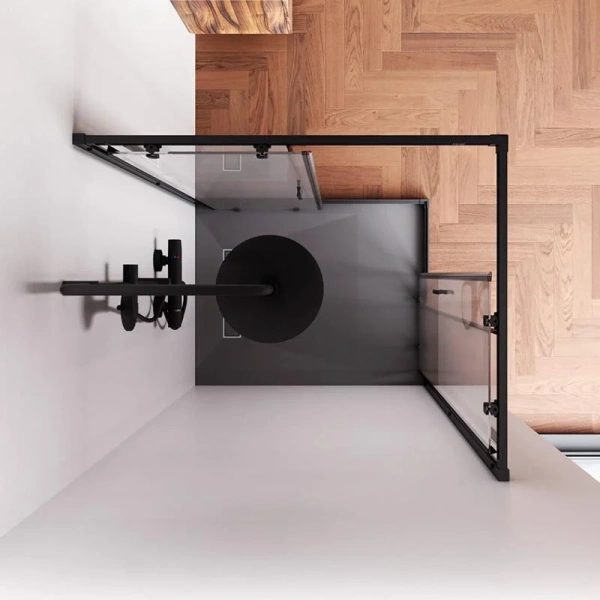 Душевой уголок Am.Pm Gem 100x80 см профиль черный, 100х80 - фото 5