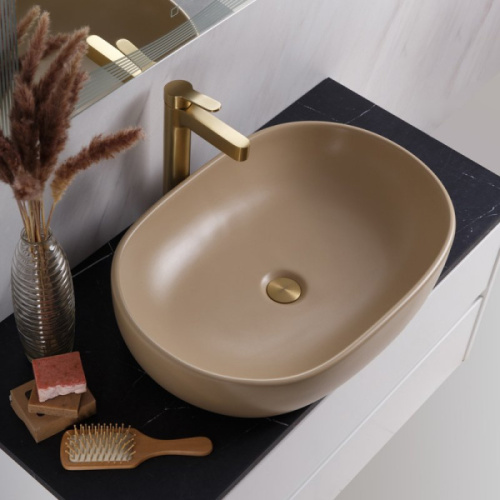Раковина BelBagno 60 см накладная бежевая матовая - фото 4