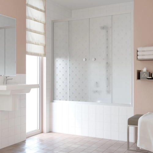 Душевая шторка на ванную стекло флёр-де-лис Vegas-glass Z2V 160 R05