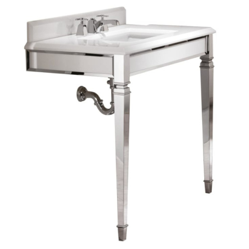 Консоль с мраморной столешницей, цвет хром, цвет мрамора Bianco Carrara, Devon&Devon Claridge - фото 1