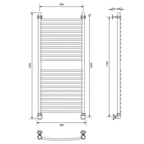 Полотенцесушитель электрический Ника Arc 120х50 см левый - фото 4