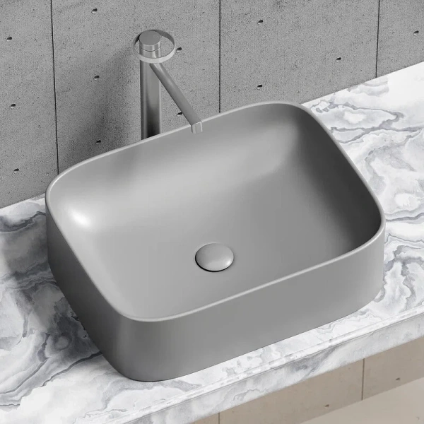 Раковина Ceramica Nova Element 50 см антрацит, в форме чаши, прямоугольной формы - фото 5