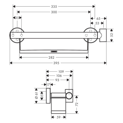 Поручень с полочкой и держателем для душа Hansgrohe Unica - фото 3