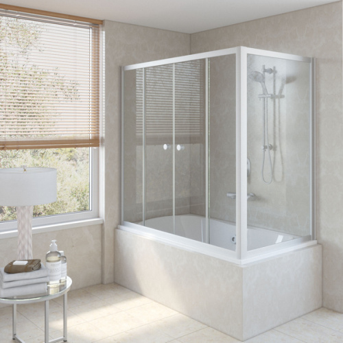 Душевая шторка на ванную стекло прозрачное Vegas-glass Z2V+ZVF 170х80 01, раздвижные - фото 4