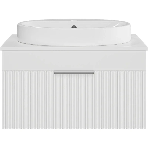 Тумба под раковину подвесная Brevita Enfida 70 см белая, современная, hi-tech - фото 3