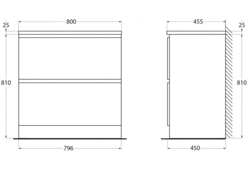 Тумба под раковину напольная BelBagno Albano 80 см bianco lucido - фото 2