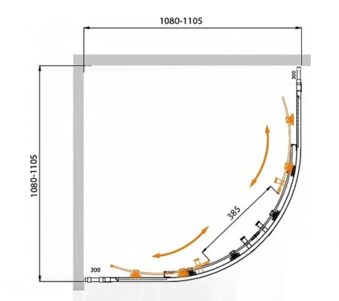 Душевой уголок Cezares Molveno 110х110 см рифленое стекло - фото 2