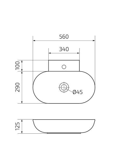 Раковина GID Lago N9234 56 см белая - фото 2