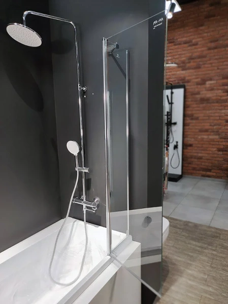 Шторка для ванны Am.Pm Gem 80х140 см поворотная, стеклянные - фото 7