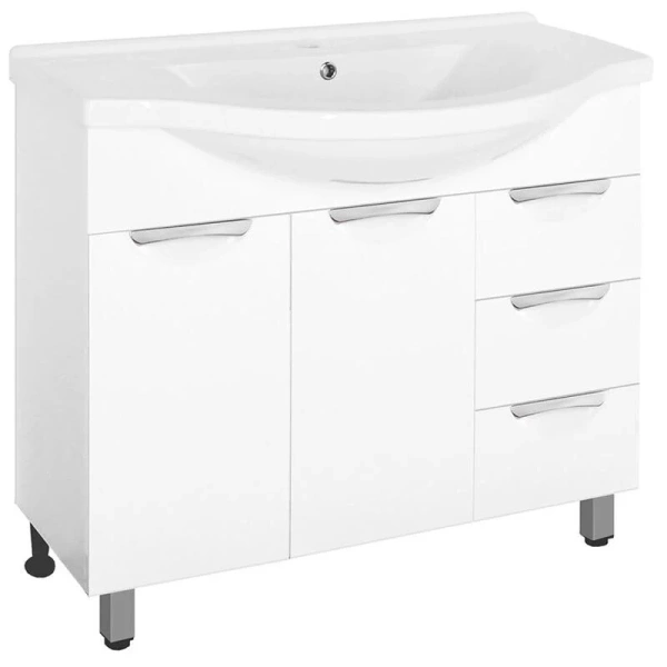 Тумба с раковиной напольная Style Line Жасмин ЛС-00000585 100 см с ящиками