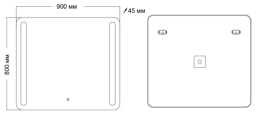 Зеркало с подсветкой Grossman Lara 90 см прямоугольное, в наличии - фото 2