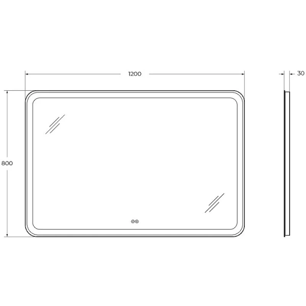 Зеркало с подсветкой Cezares 120 см сенсорным выключателем, нет в наличии - фото 2