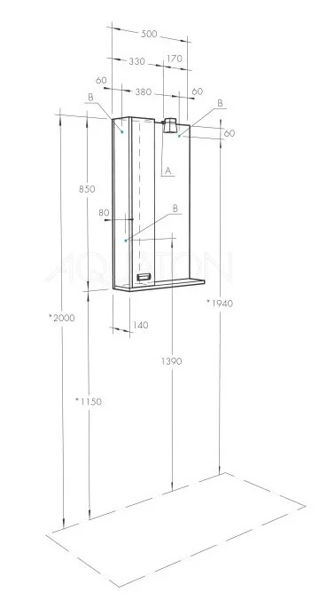Зеркальный шкаф с подсветкой Акватон Бекка 50 см белый, дуб сомерсет - фото 2