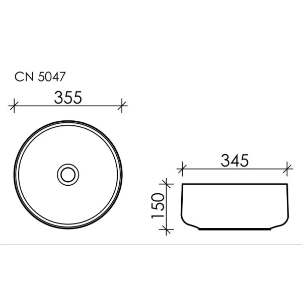 Раковина Ceramica Nova Element 35.5 см круглая, современные, hi-tech - фото 2
