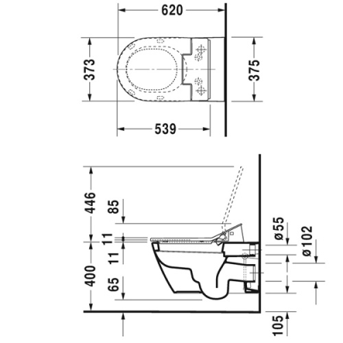 Унитаз подвесной Duravit Starck 2 белый - фото 4