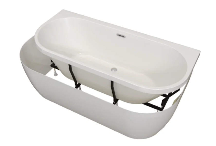 Акриловая ванна Радомир Вальс Макси 1-01-2-0-9-186К, 180 x 80 см, рама-подставка, фронтальная панель бесшовная, слив-перелив автомат Вальс цвета хром, белая, прямоугольные - фото 5
