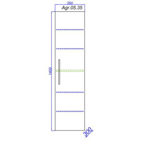Шкаф-пенал подвесной Aqwella Аллегро 35 см белый - фото 2