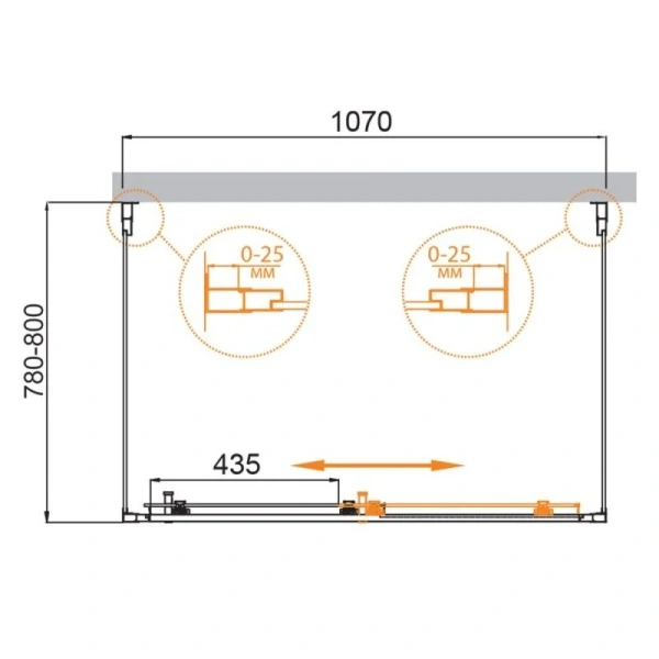 Душевой уголок Cezares Molveno 110х80 см прозрачное стекло - фото 2