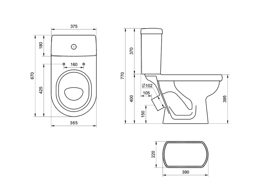 Унитаз компакт Santeri Визит крап на белом, с косым выпуском - фото 7