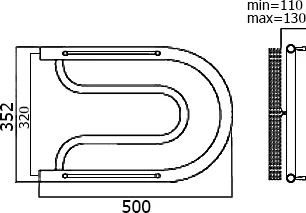 Полотенцесушитель водяной Terminus Фокстрот 320x500 хром - фото 3